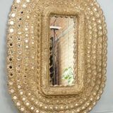Oval carved wooden mirror 150x101cm