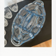 Dish servant aperitif blue glass art deco