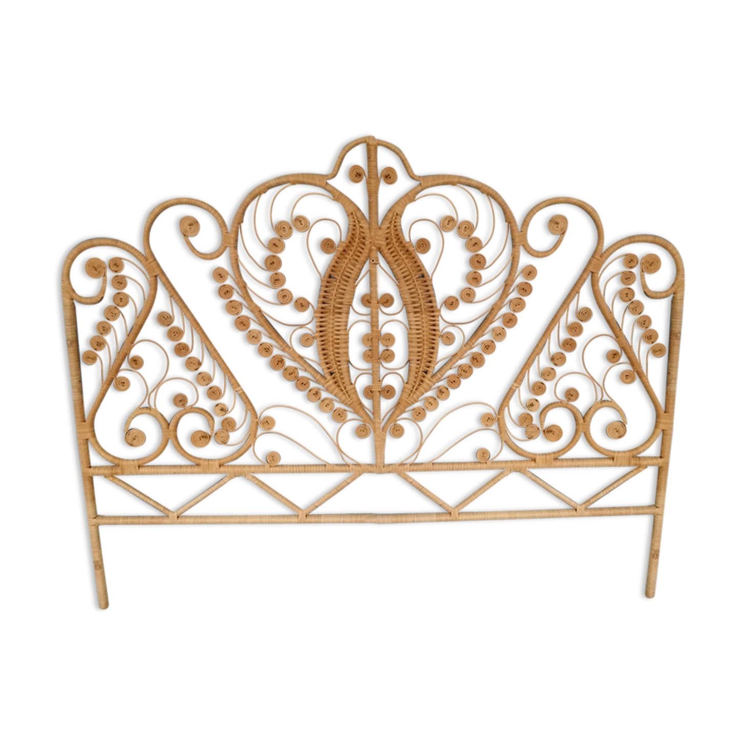 Peacock headboard rattan