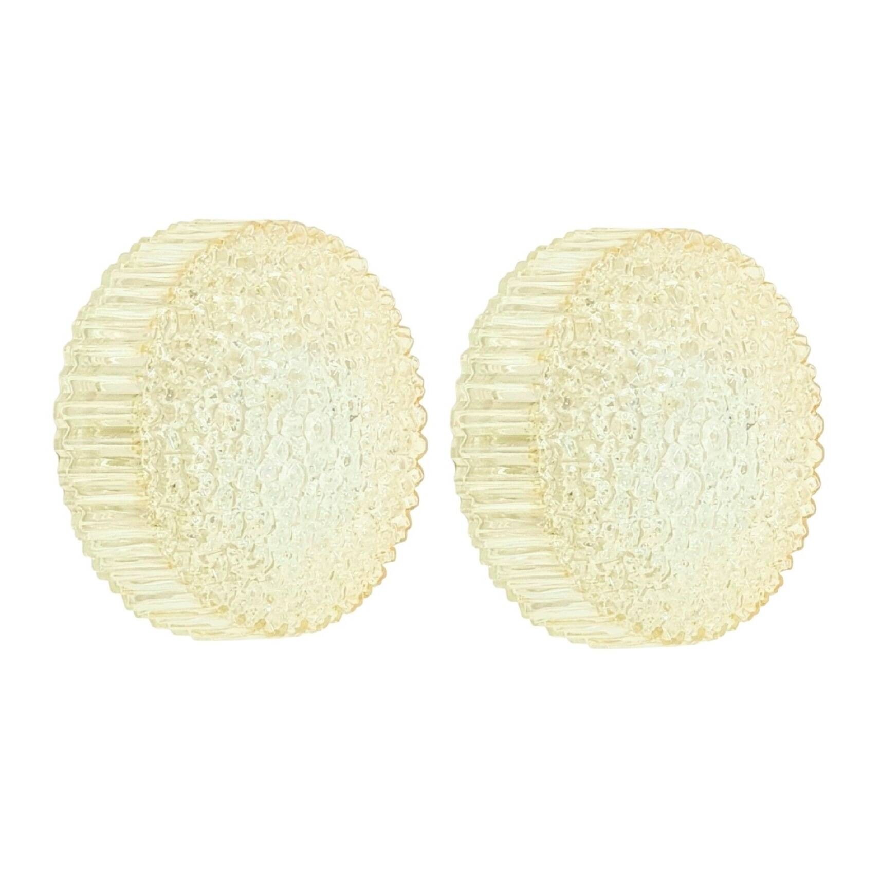 Pair of Mid-Century Bubble Glass Wall Lamps by H.Tynell for Limburg, 1970s