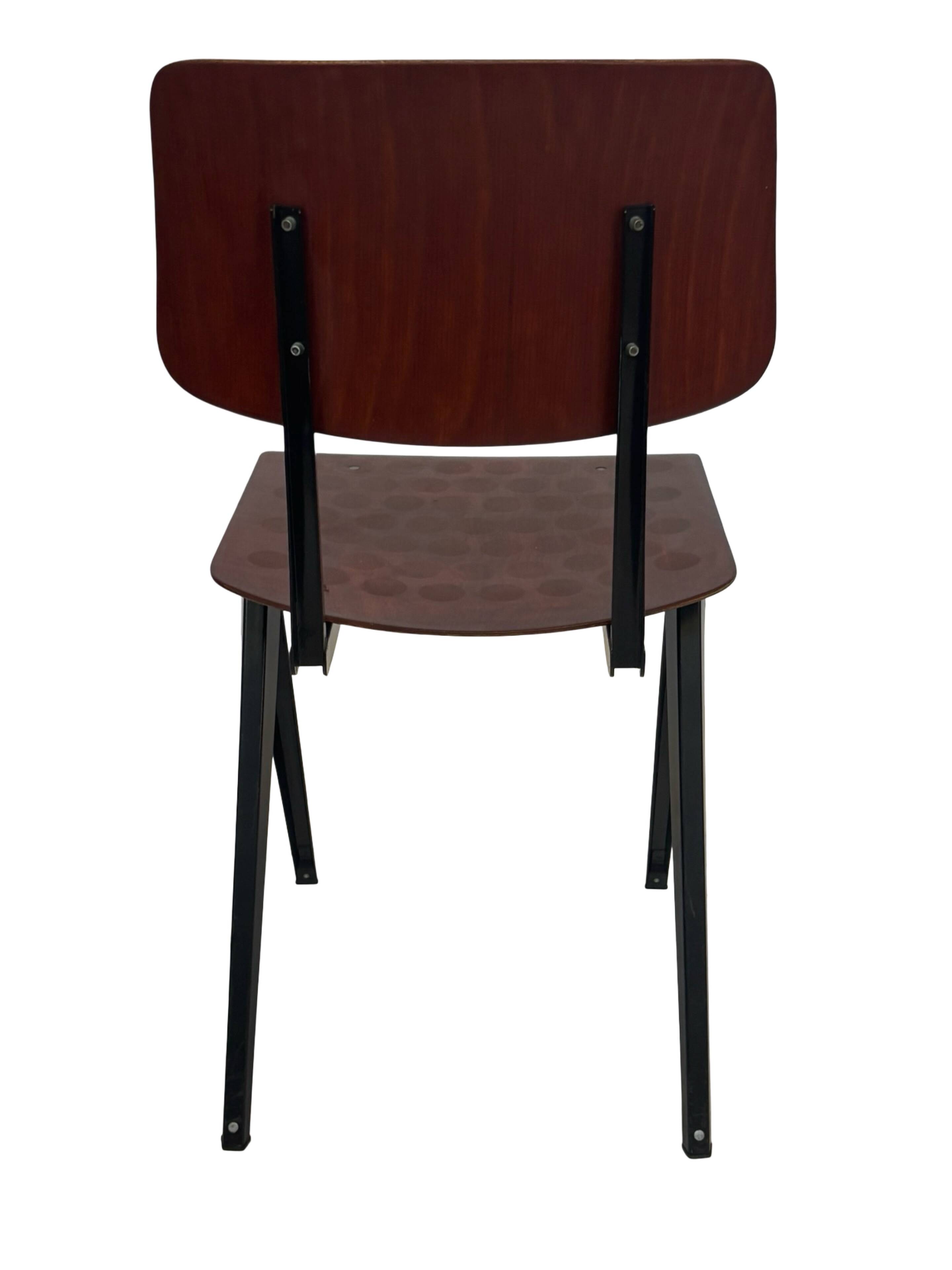Set of 4 vintage school chairs Galvanitas S16 Netherlands Design