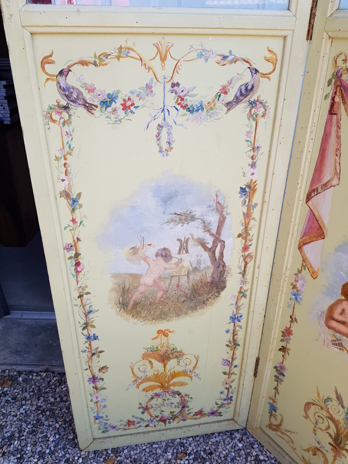 Patterned screen painted 1940/1950