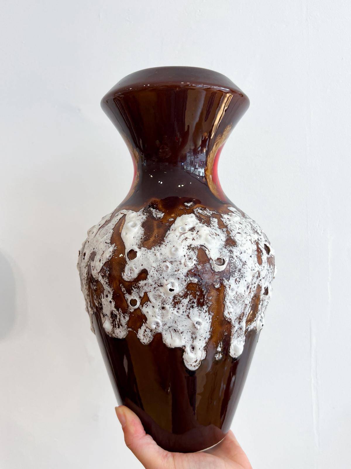 Handmade ceramic vase in "volcanic" style