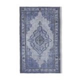 Hand-knotted rustic anatolian 1980s 174 cm x 280 cm grey carpet