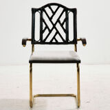 Metal and bamboo chair, set of 6