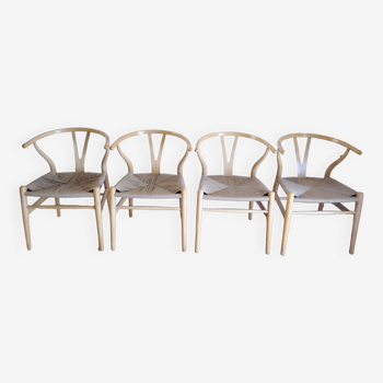 Scandinavian CH24 Wishbone chairs by Hans Wegner for Carl Hansen