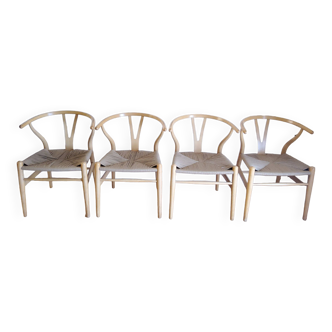 Scandinavian CH24 Wishbone chairs by Hans Wegner for Carl Hansen