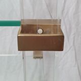 Glass and plexiglass rolling shelf Pierre Vandel