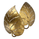 Golden metal "monstera" leaf wall light sconce, france, 1970s