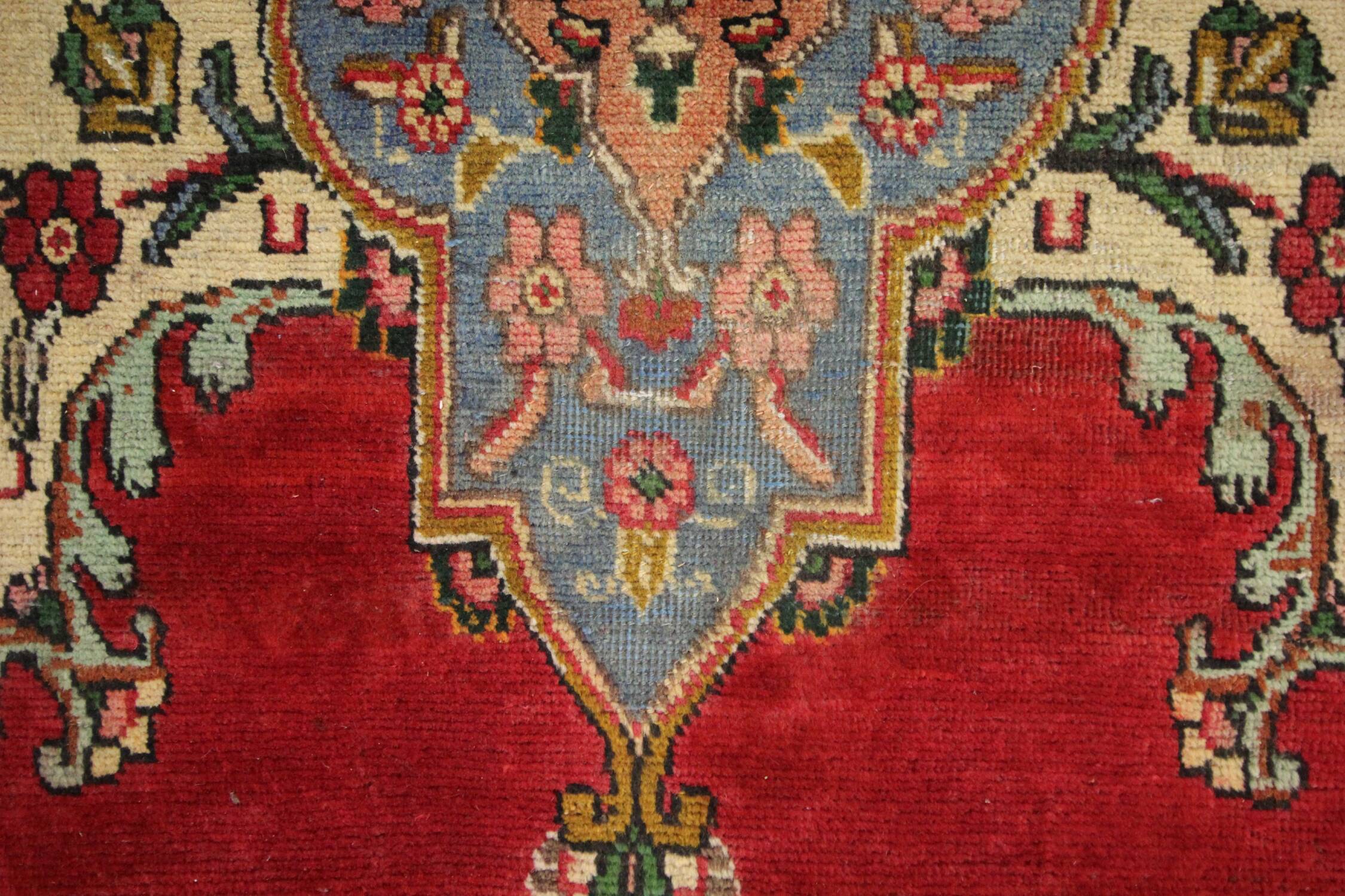Tapis persan fait à la main en laine rouge 283x420cm