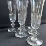 6 Champagne flutes – Baccarat/Saint Louis - Cut crystal - 19th century