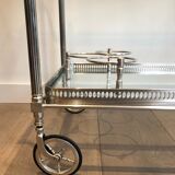 Silver brass rolling table with removable trays
