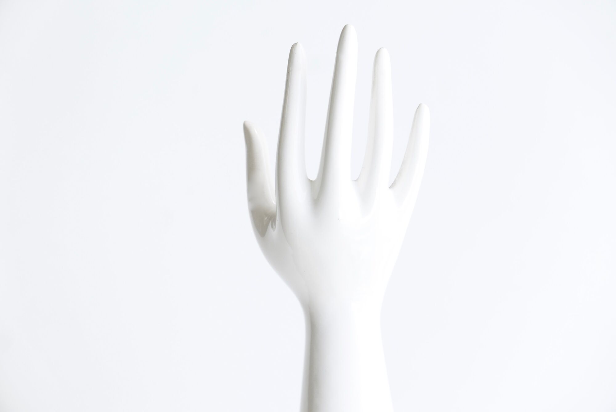 Hand baguier or white porcelain vase, 70s