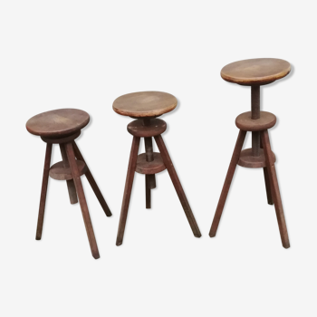 Set of 3 sculptor's stools