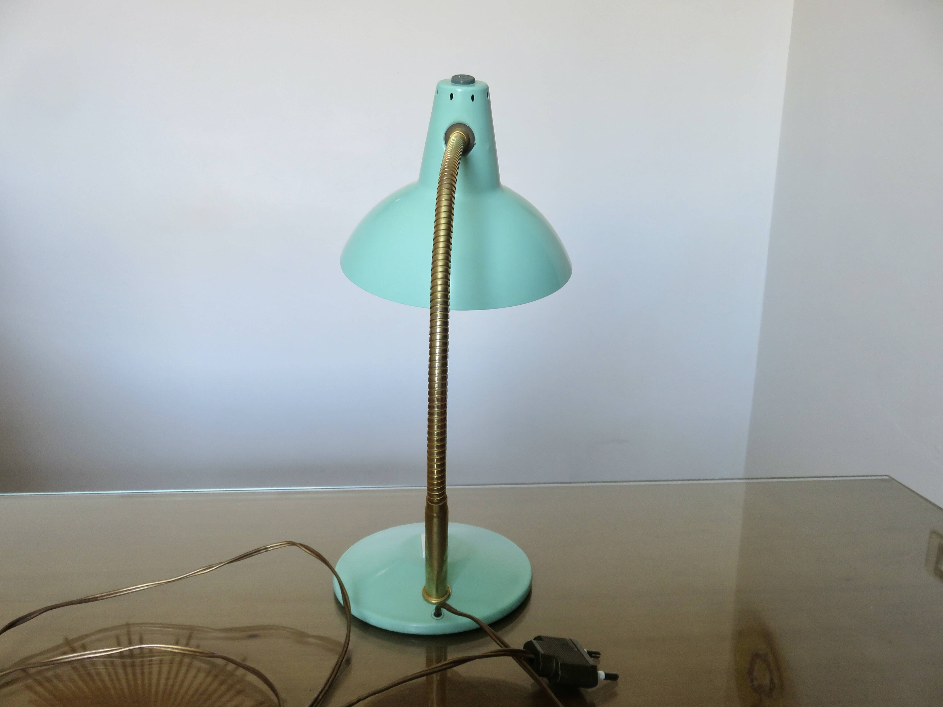 60s teal-coloured cocotte lamp