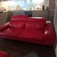 XXL Set Red Leather House - sofa, armchair and 2 poufs