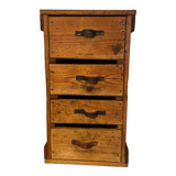 Meuble de métier en bois, 4 tiroirs