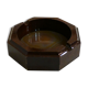 Agate stone and varnished wood ashtray