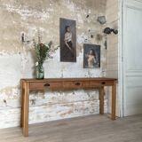 Console service in solid oak, circa 1900.