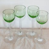 4 verres à liqueur anciens en ouraline