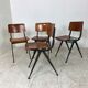 Ensemble de 4 chaises industrielles du milieu du siècle de Marko
