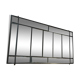 Industrial metal mirror 1930s - 112x221cm