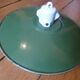 Industrial pendant light green enameled sheet metal and white porcelain #4