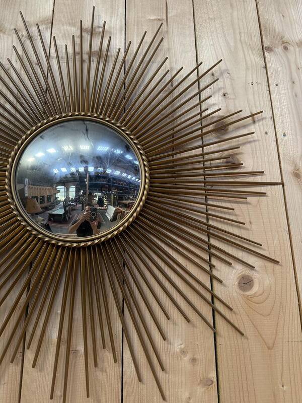 Miroir de sorcière bombé signe Chaty Vallauris