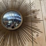 Miroir de sorcière bombé signe Chaty Vallauris