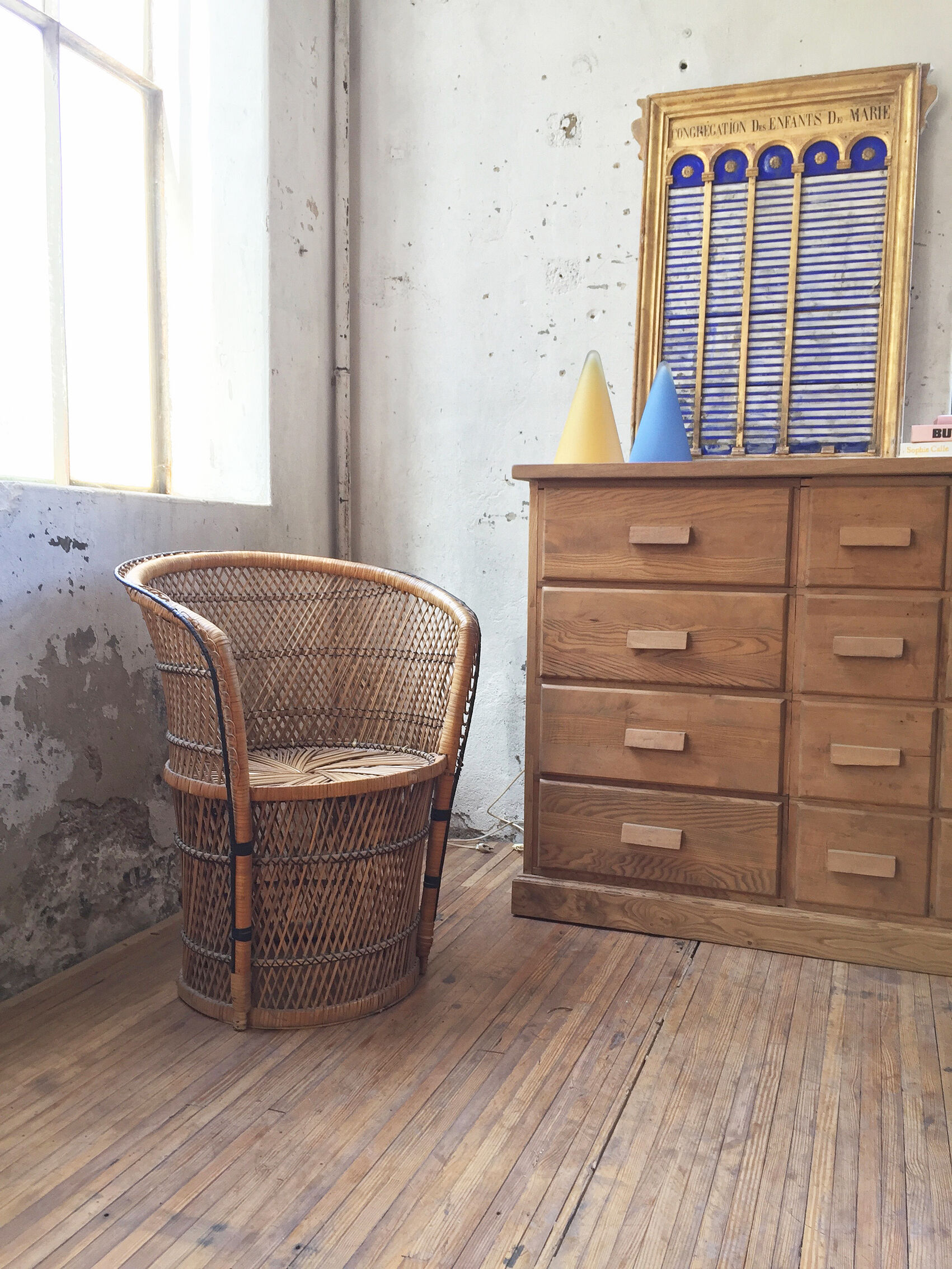 Fauteuil en osier vintage