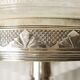 Cup or compotier on art deco pedestal in silver metal