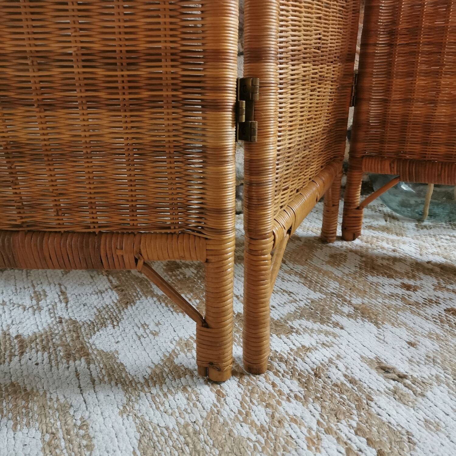 Vintage rattan and wicker room divider