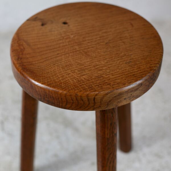 Tabouret tripode bois france, circa 1950