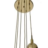 Large vintage pendant lamp gilded with fine gold