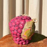 Vintage grape majolica teapot