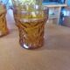 Vintage "BRF" Amber Carafe and 3 Glasses