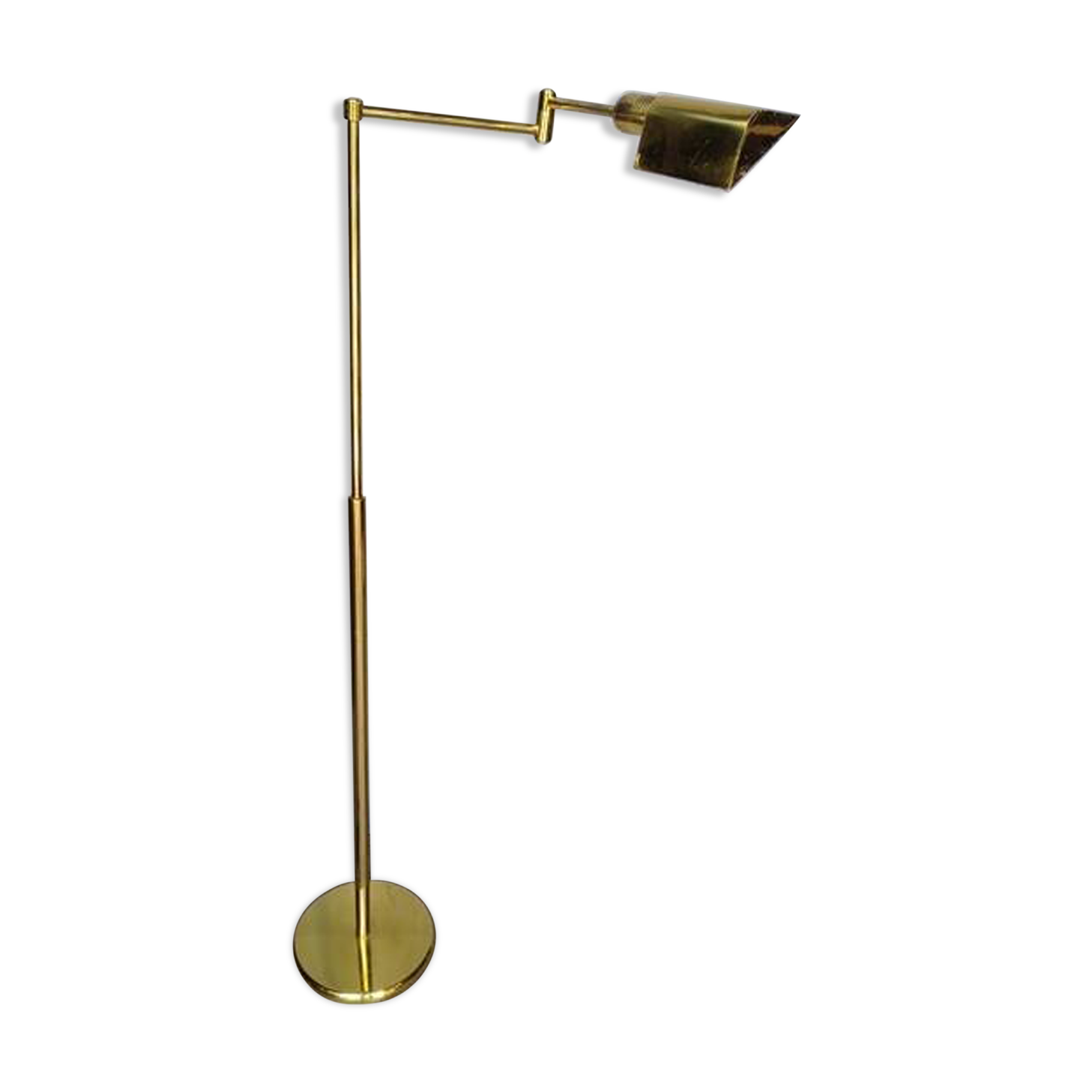 reading floor lamp in golden brass vintage design ep 1970