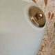 Brass wall lamp with vintage articulated arm, glass and brass shade