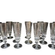 12 Saint-Louis Guernesey model champagne flutes in cut crystal