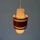 Glass ceiling light with an orange metal frame, 1960s, Germany.