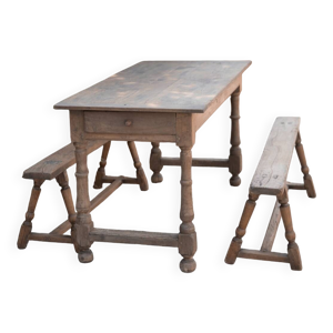 Ensemble table et bancs