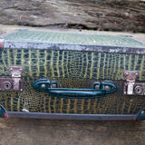 Valise vintage crocodile