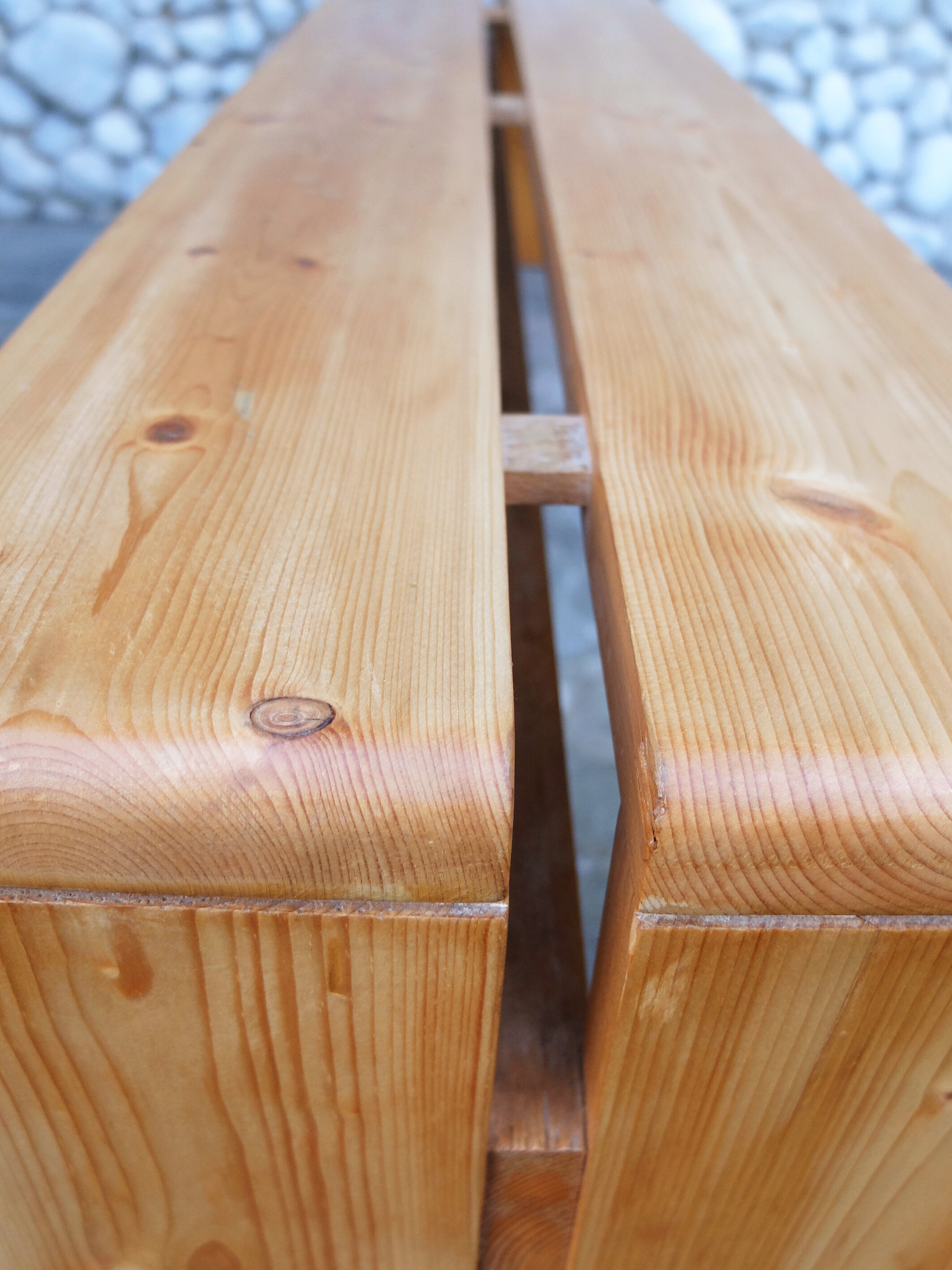 Charlotte Perriand pine bench for Les Arcs, 1960