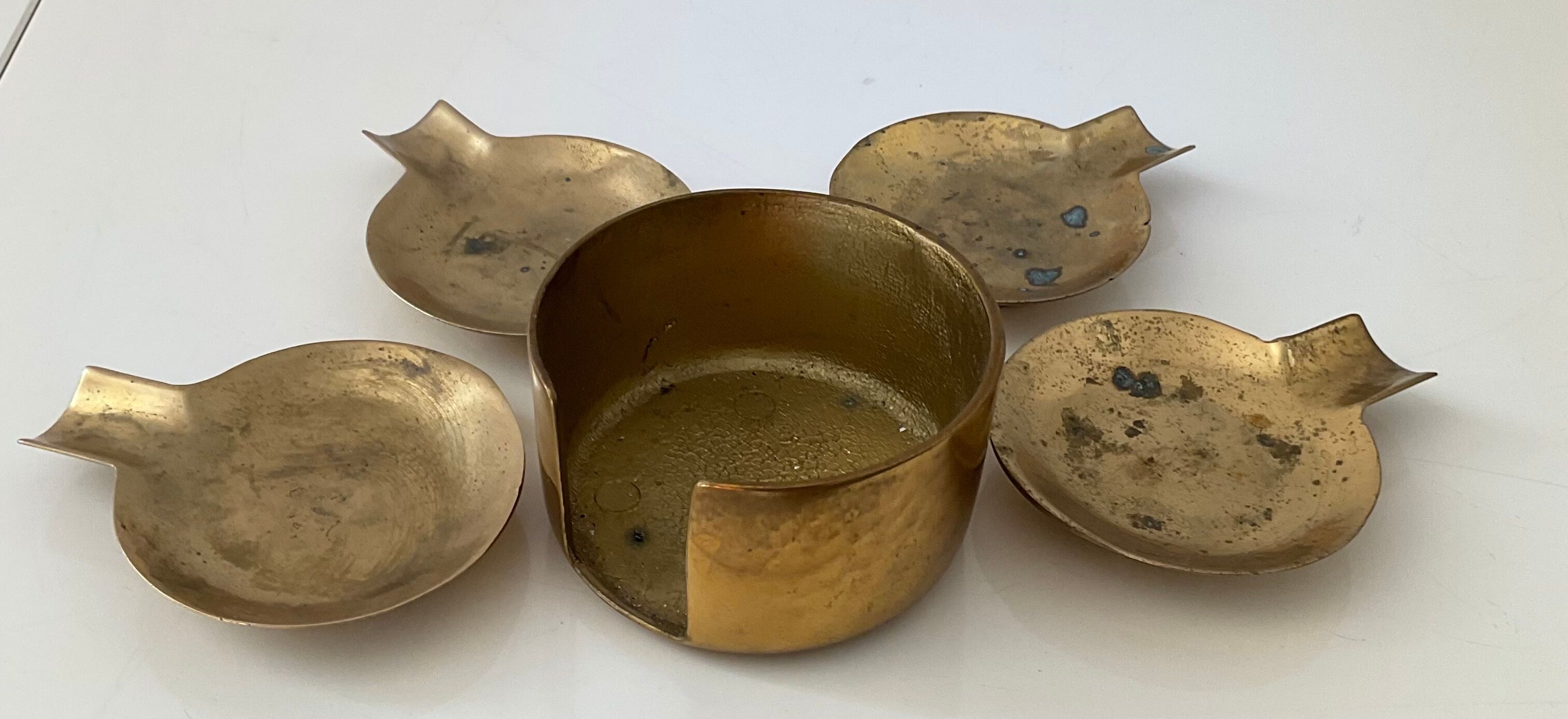Series of bronze ashtrays from the 50s