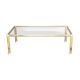 Chrome & brass column legs coffee table