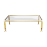 Chrome & brass column legs coffee table