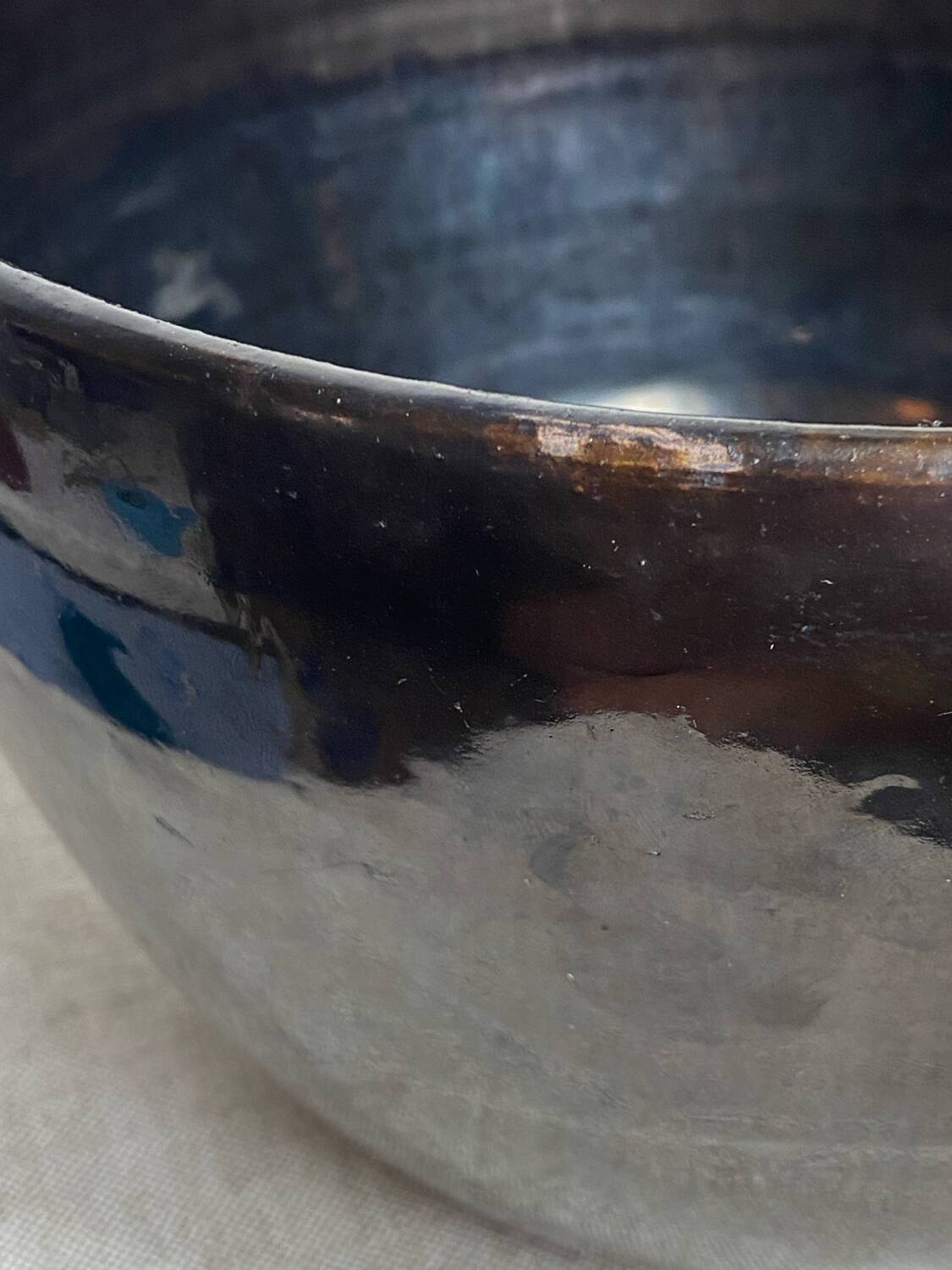 Glazed ceramic salad bowl