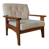 Fauteuil en teck et laine