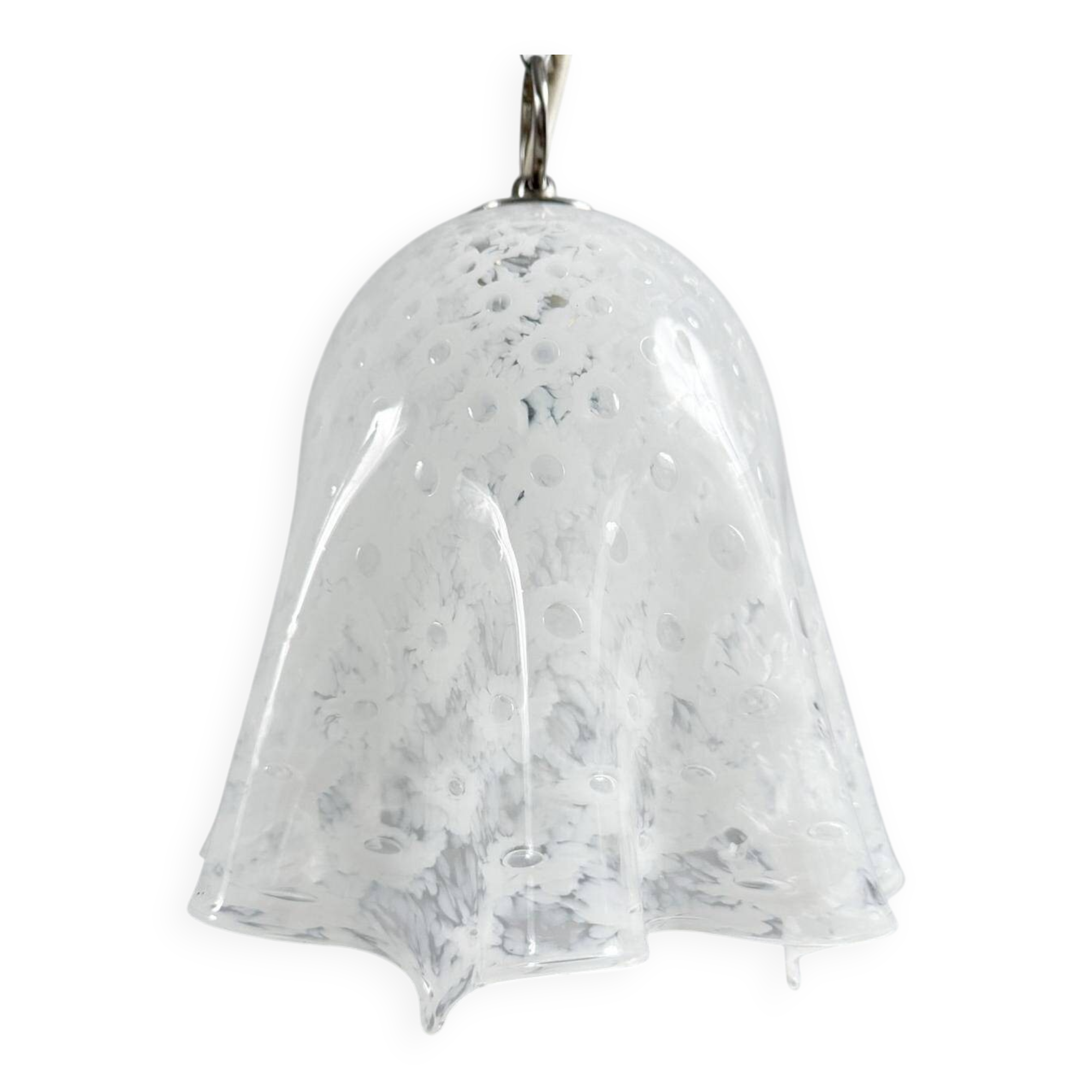 Paolo Venini. Mid-century ceiling lamp 'Fazzoletto', Murano glass, La Murrina, Italy, 1970s.