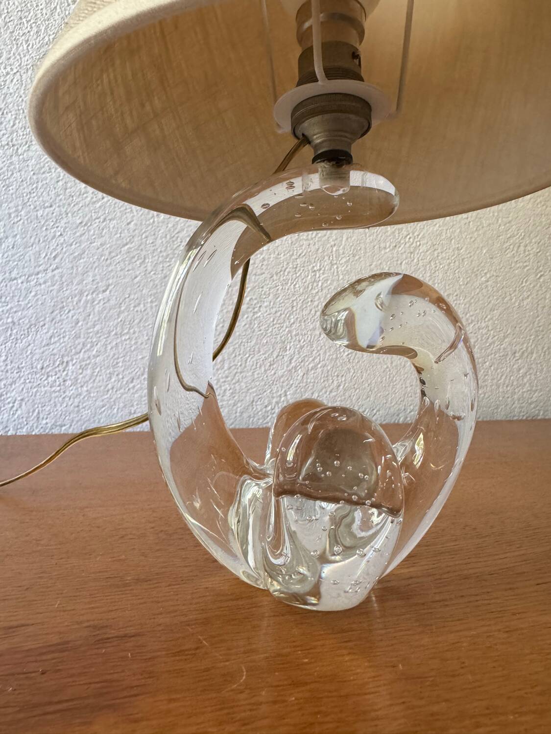 Small Schneider crystal lamp from the 50s